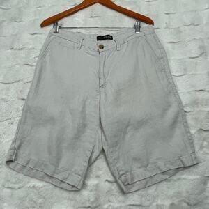 🔥Guess 100% Linen Shorts Men’s 32 Light Beige Casual City Beach Preppy